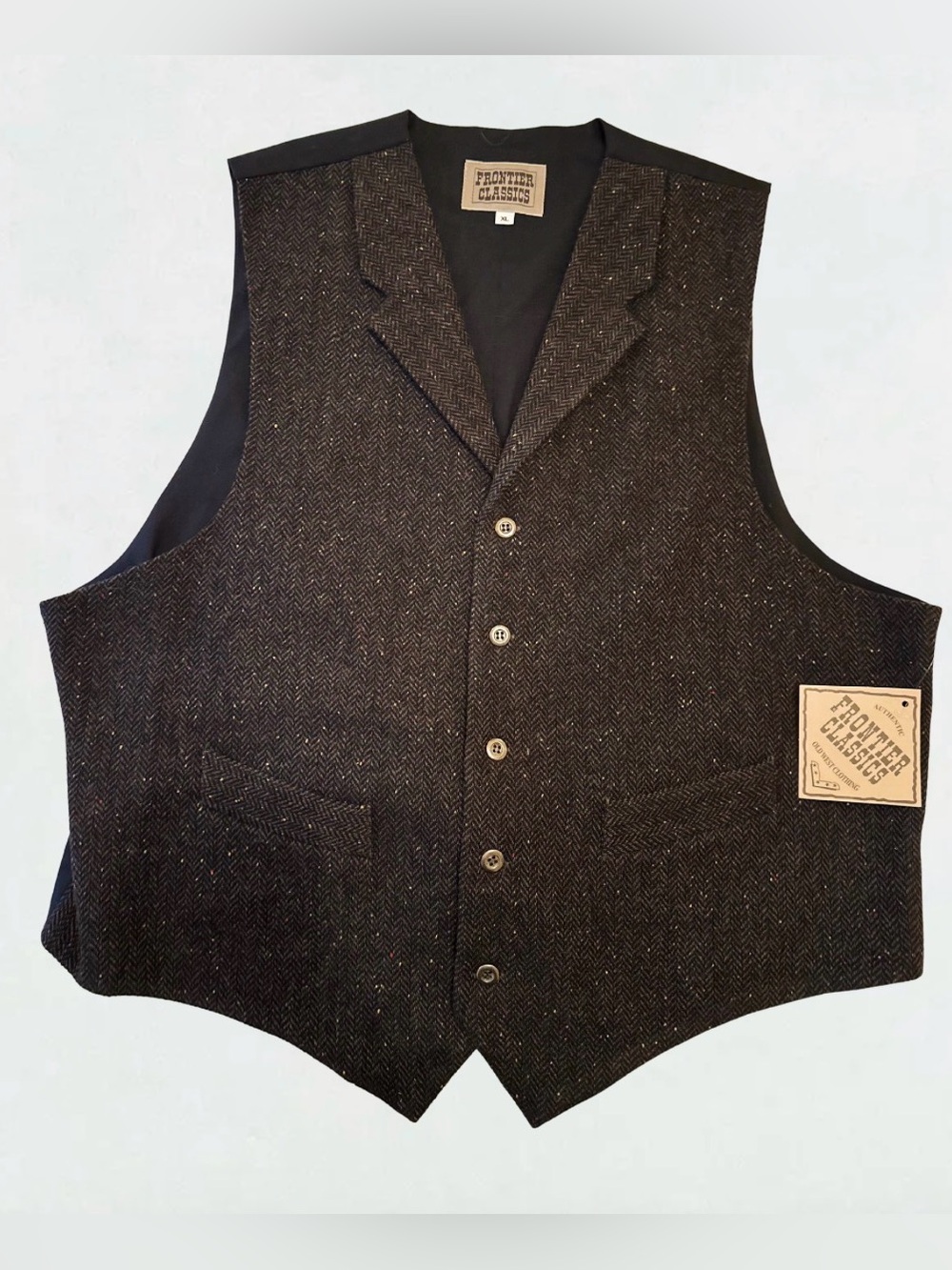 Men's Dark Olive Tweed Vest